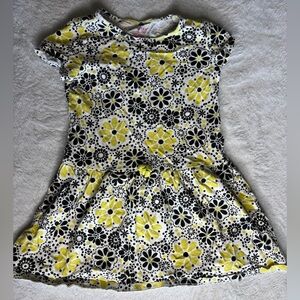 Healthtex Black and Yellow Floral Kids Dress